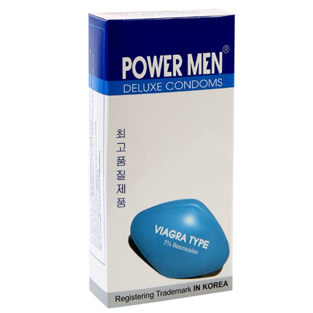 [Chính hãng] Bao cao su POWER MEN VIAGRA TYPE siêu mỏng trơn nhiều gel bôi trơn siêu kéo dài (Hộp 12c, 3c)