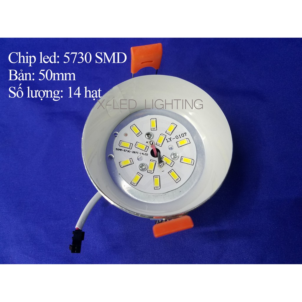 [X-LED] Đèn âm trần tản nhiệt 7w, 1 màu - phi 90mm