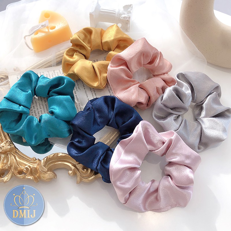 [Cột Tóc Vải Scrunchies] Dây Buộc Tóc Scrunchies Nhiều Màu Hàn Quốc