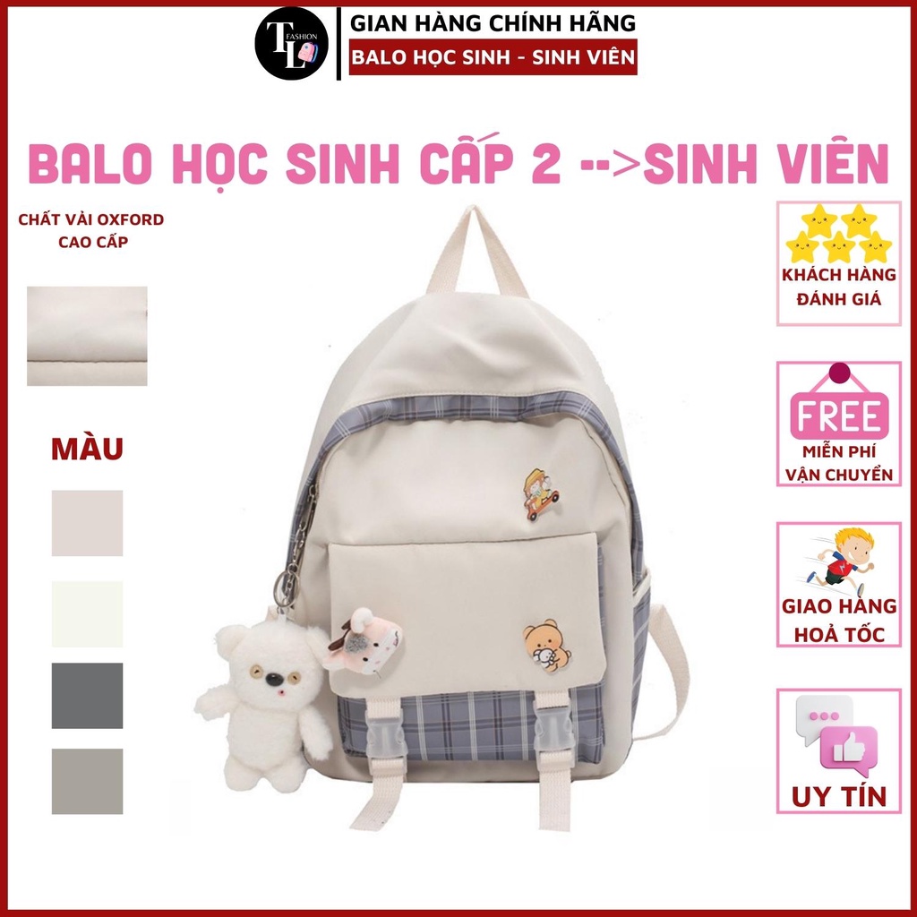 Ba Lô Đi Học Thiết Kế Nhỏ Nhắn Phong Cách Hàn Quốc Dễ Thương (TẶNG 02 STICKER siêu cute)