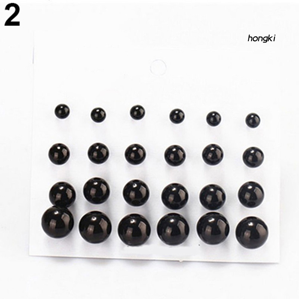 Bộ 12 đôi bông tai đính hạt ngọc trai nhân tạo thời trang cho nữ