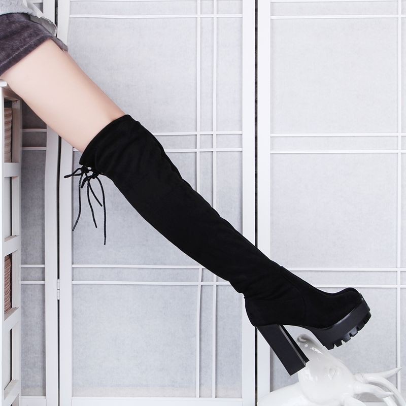 Giày bốt cao gót 12cm thiết kế cổ cao kiểu dáng thời trang dành cho nữ