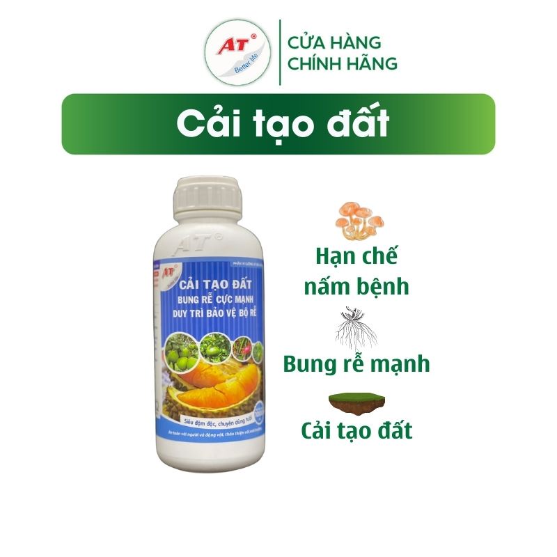Chế phẩm sinh học AT Siêu kẽm cải tạo đất 1 lít hỗ trợ bung rễ cực mạnh giải phèn, ngộ độc hữu cơ, bảo vệ bộ rễ