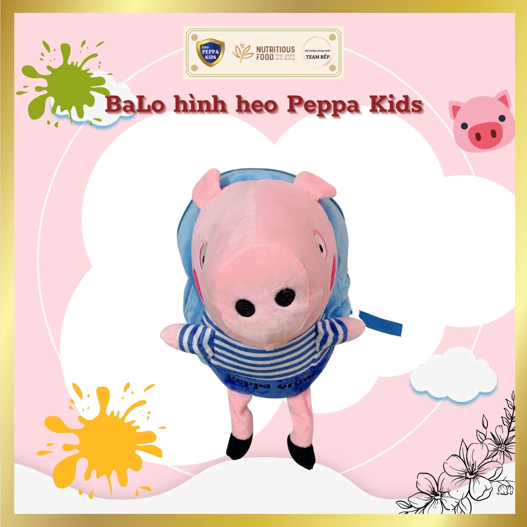 Balo hình heo PEPPA cho bé cực xinh xắn và mềm mịn - Mã: DBS014