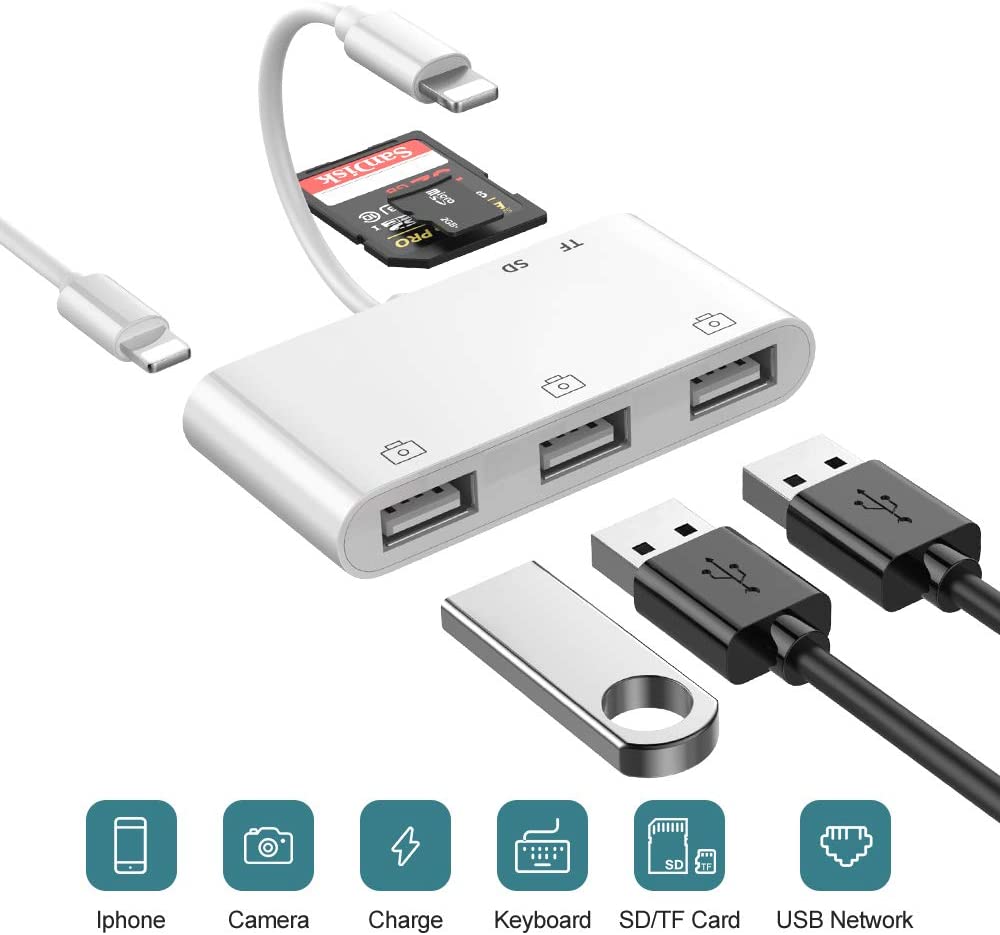 Đầu Đọc Thẻ Nhớ Sd Tf Và 3 Cổng Usb 6 Trong 1