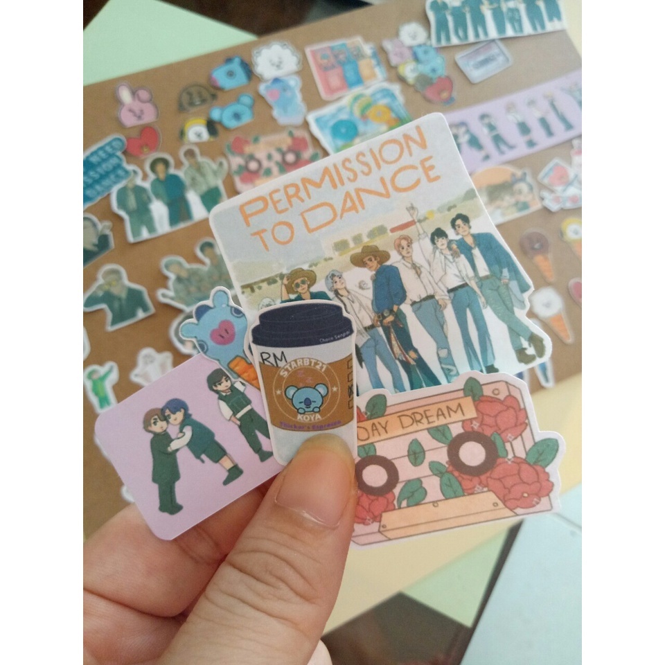 Sticker BTS, nhãn dán tổng hợp hình nhóm BTS.