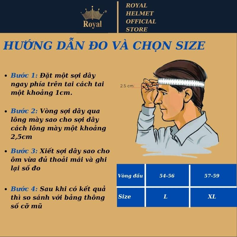 Mũ bảo hiểm Royal M20D lót da cao cấp - Tháo lót vệ sinh dễ dàng