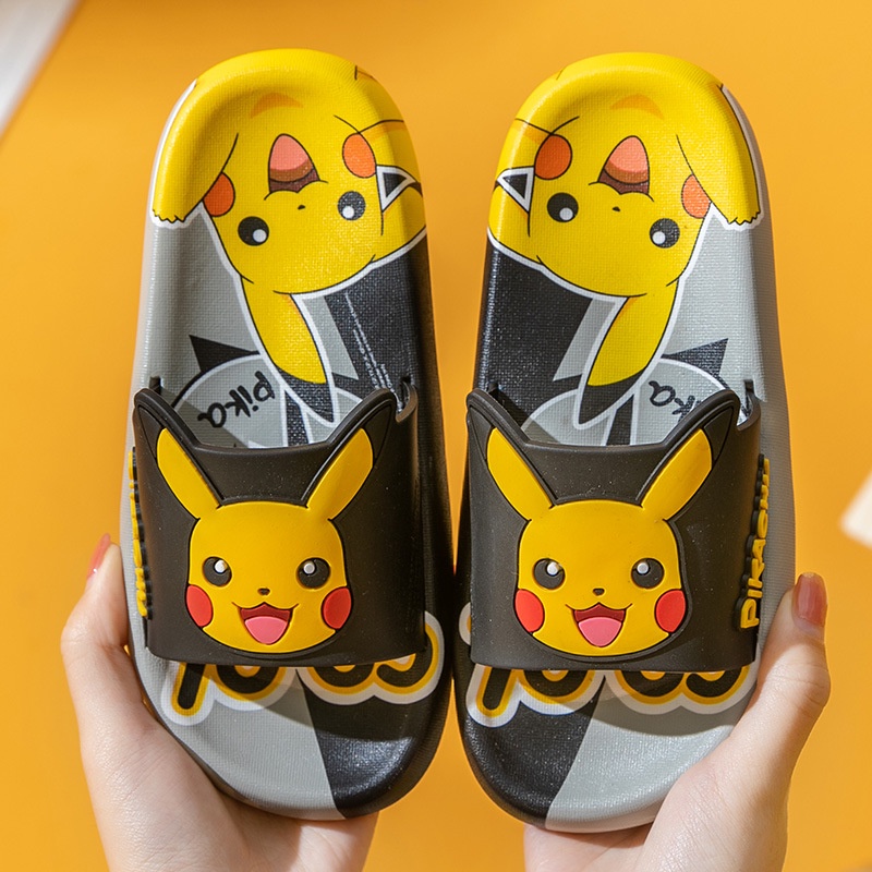 Dép Sandal Unisex Thoáng Khí Chống Trượt In Hình Pokemon/Pikachu Cho Bé Trai/Gái