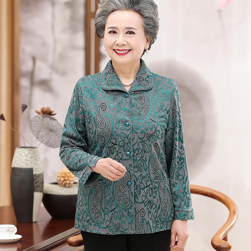 Áo khoác xuân thu cho phụ nữ trung niên và cao tuổi mới, áo bà ba mặc, áo bà ba, phụ nữ cao tuổi