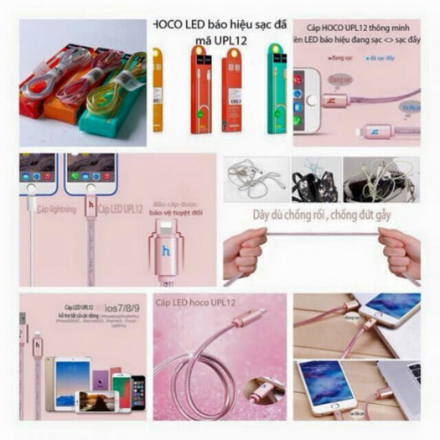 Cáp sạc nhanh Hoco tự ngắt cho IPhone / IPad dài 1,2m- 2m - Có bảo hành