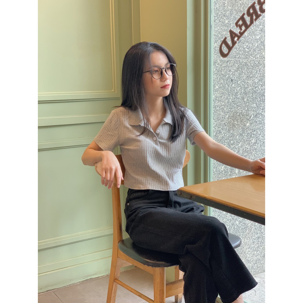 [Mã WASKT304 giảm 15% tối đa 30K đơn 99K] Áo polo basic dáng ngắn 2006 AP453 1994closet | BigBuy360 - bigbuy360.vn