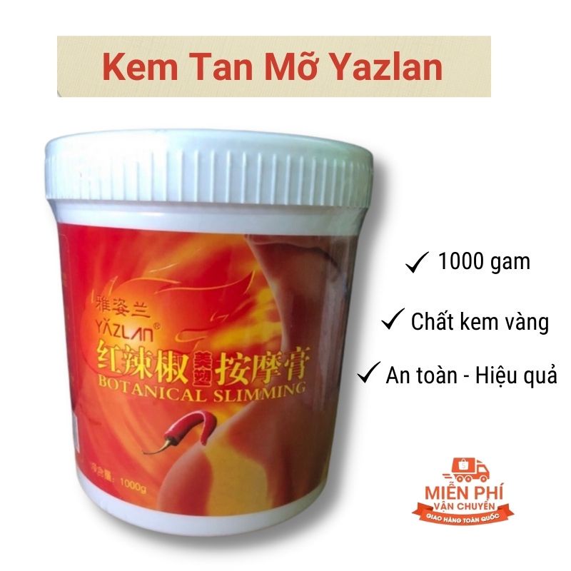 Kem Ớt Tan Mỡ Bụng Giảm Béo YAZLAN - Hộp 1000g