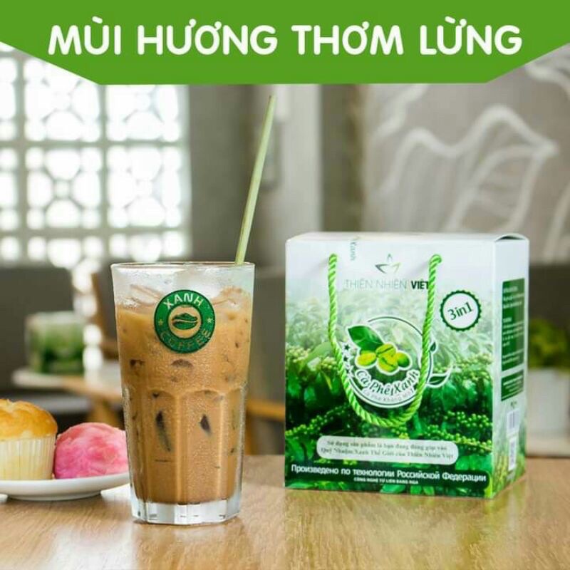 Cafe xanh hỗ trợ giảm cân - hàng chính hãng hộp 10 gói