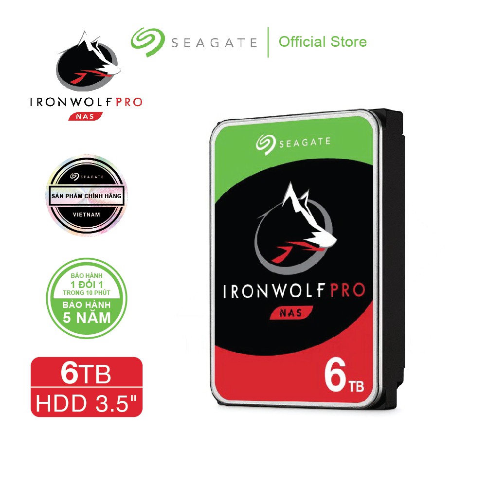 Ổ cứng HDD 3.5&quot; NAS SEAGATE Ironwolf Pro 6TB SATA 7200RPM_ST6000NE000