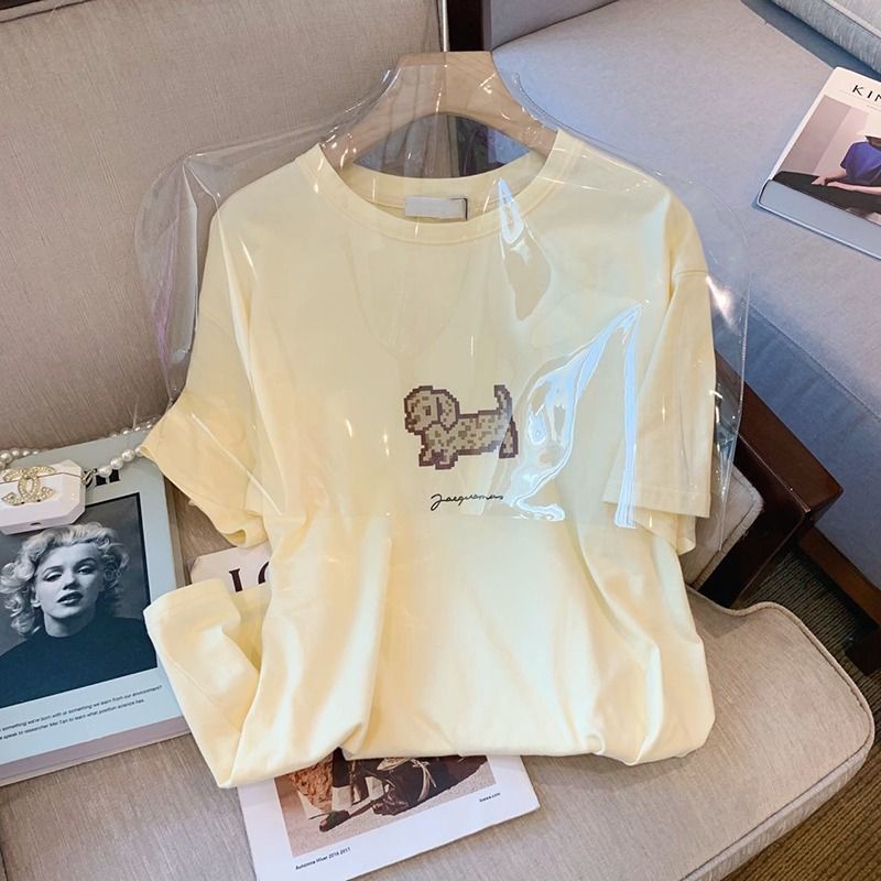 Áo Thun Ngắn Tay Cổ Tròn Dáng Rộng In Họa Tiết Thời Trang Mùa Hè Mới Cho Nữ