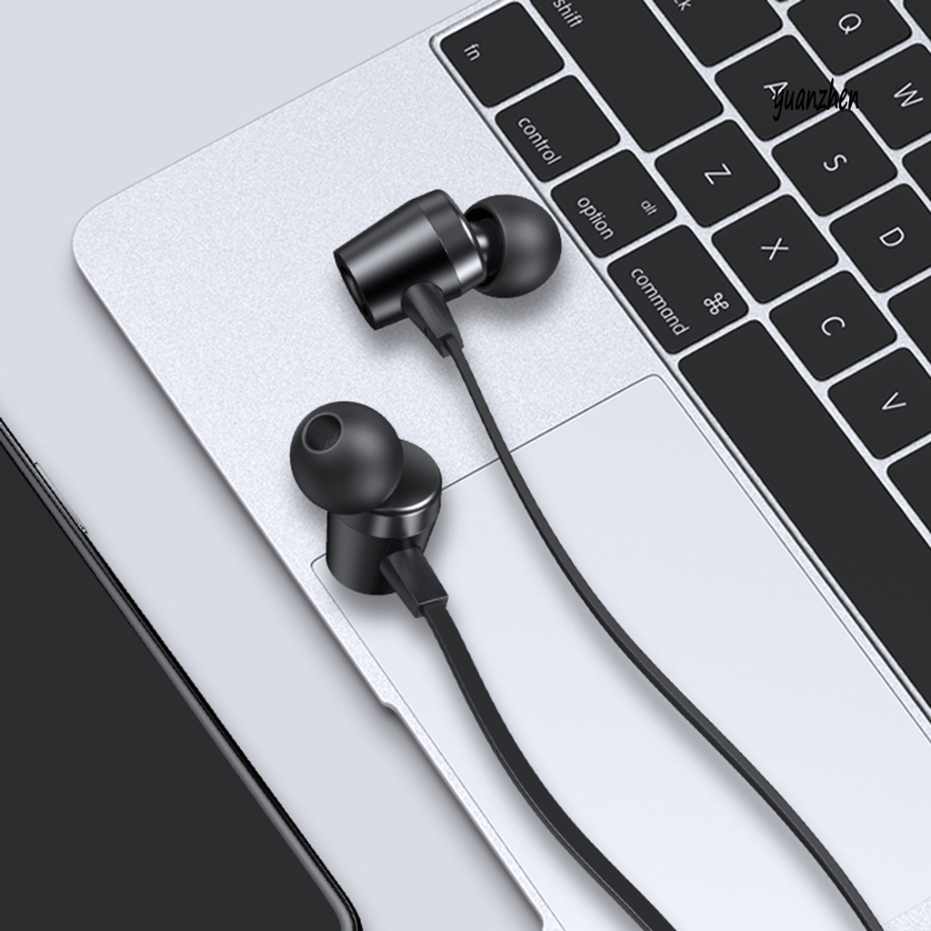 yuanzhen L1 Earphone In-ear Stereo Sound Black Headphone with Mic for MP3