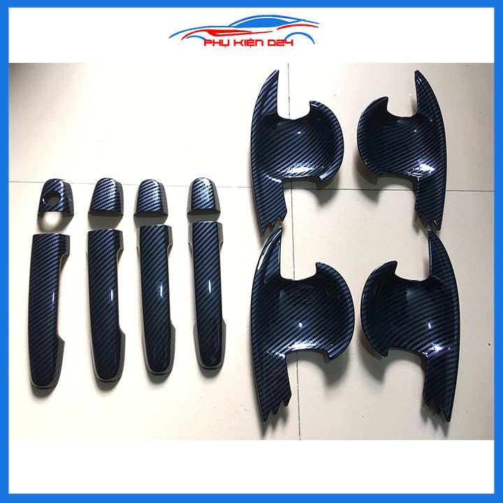 Ốp tay hõm Vios 2014-2018 vân cacbon/mạ crom chống trầy bảo vệ cửa xe ô tô