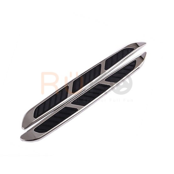 Bộ 2 nẹp mang cá giả lổ thông hơi trang trí sườn xe ô tô, xe hơi