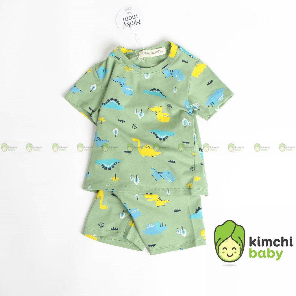 Đồ Bộ Bé Trai Minky Mom Vải Cotton 100% Họa Tiết Khủng Long Minion, Bộ Cộc Tay Cho Bé Mặc Nhà Mùa Hè MKM2120