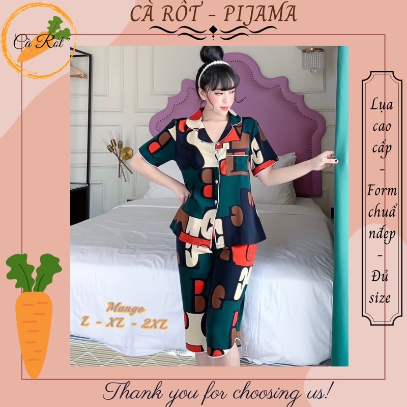 🌴 (FULLSIZE M-2XL ) ĐỒ BỘ PIJAMA MẶC NHÀ, SAU SINH LỤA LATIN QUẦN LỬNG 🌴