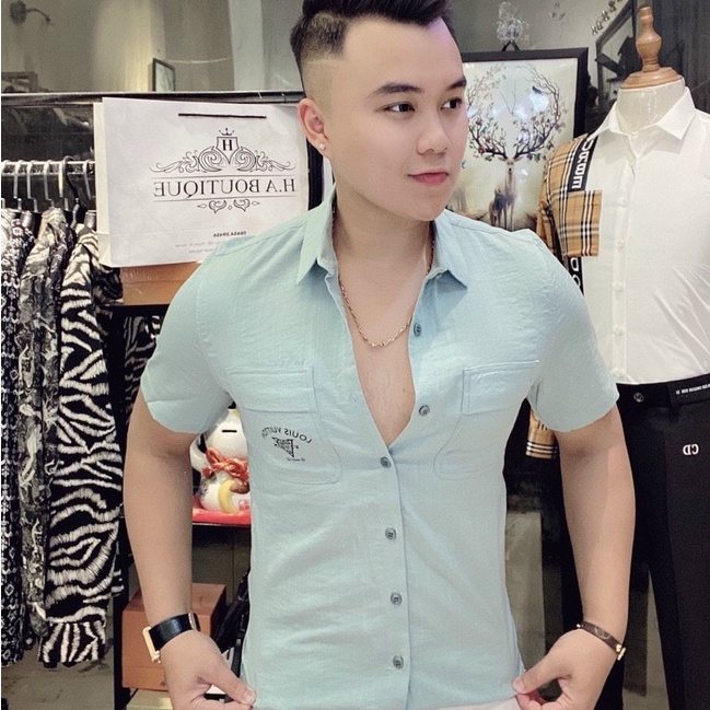 Sơ Mi Nam Ngắn Tay Vải Đũi Cao Cấp