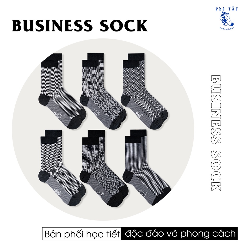 Tất (vớ) BUSINESS dành cho nam chất liệu cotton cao cấp phong cách hiện đại Phê Tất