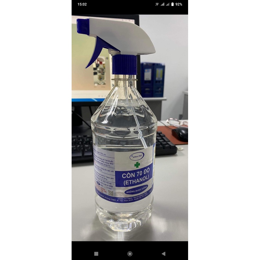 Cồn 70 độ - xịt rửa tay kháng khuẩn chai 1000 ml có vòi xịt | BigBuy360 - bigbuy360.vn