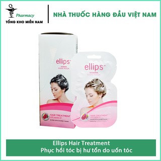 Kem Ủ Tóc Ellips Hair Treatment / Ellips hồng - Phục hồi tóc bị hư tổn do uốn tóc, nối tóc hay nhuộm tóc – hộp 12 gói