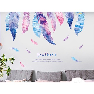 [HCM]DECAL DÁN TƯỜNG LÔNG VŨ ĐỦ MÀU 2