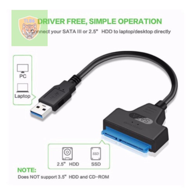 Dây Cáp Chuyển Đổi Kết Nối Ổ Cứng HDD Từ USB 3.0 Sang Sata 22 Pin 2.5 inch .