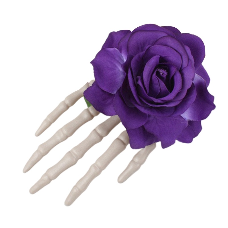 Kẹp Tóc Hình Bàn Tay Đầu Lâu Hoa Goth