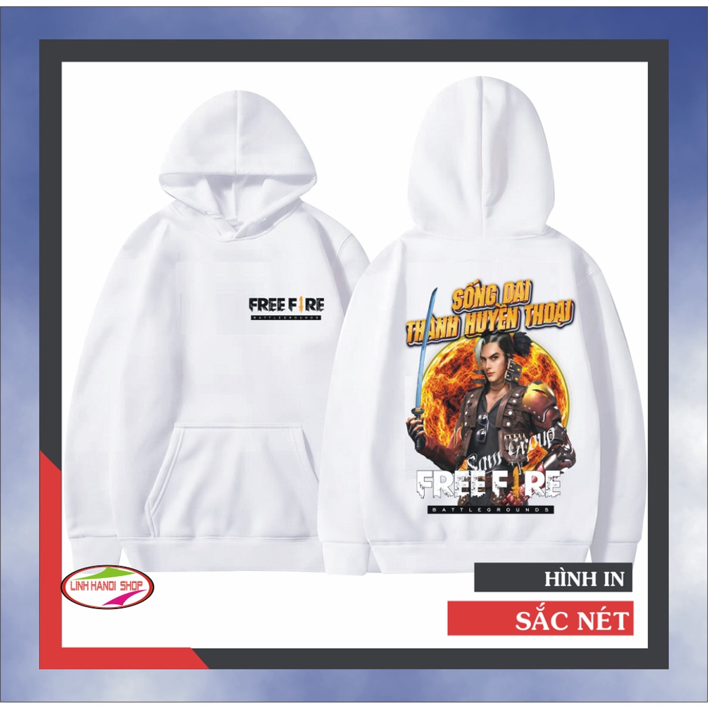 Áo khoác Hoodie màu trắng chất liệu nỉ bông in hình Hayato cực chất