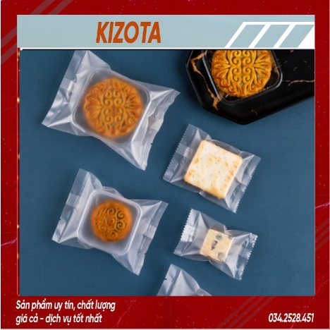 Set 100 túi bánh kẹo trắng mờ, bao bì đựng bánh kẹo, trà hoa - nhiều kích thước-kizota