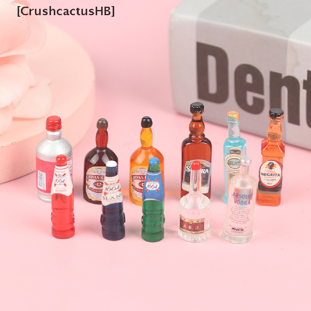 [CrushcactusHB] Set 10 Chai Rượu Mini Tỉ Lệ 1: 12 Trang Trí Nhà Búp Bê