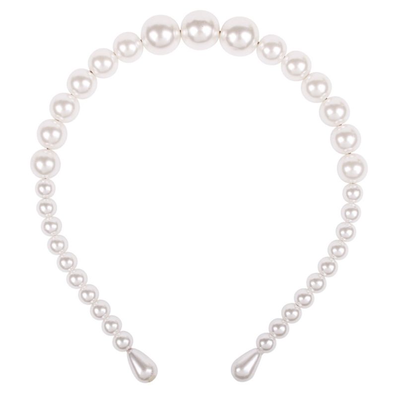 Băng Đô Cài Tóc Đính Hạt Ngọc Trai Giả Lấp Lánh Phong Cách Châu Âu Cổ Điển Dành Cho Cô D