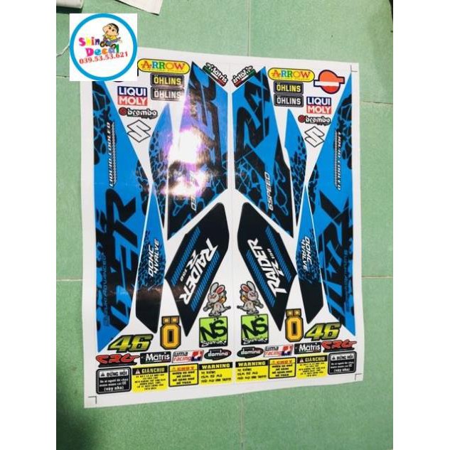 Tem rời Raider Fi xanh đen sản phẩm như hình 100%