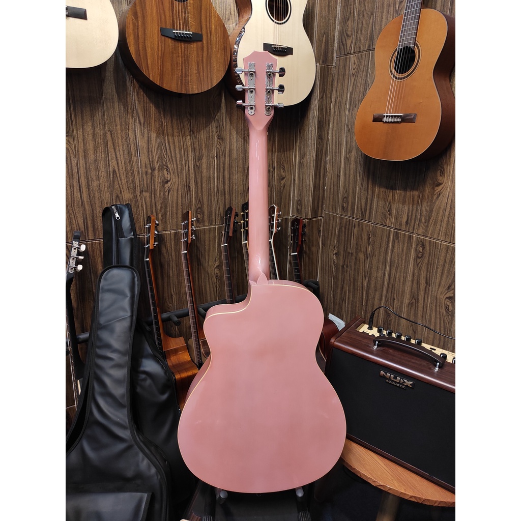Đàn Guitar Acoustic Màu Hồng T01H Gắn EQ-7545 Chính Hãng