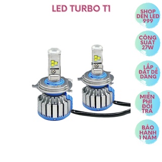 Đèn pha led turbo t1 35w chân h4 lắp xe máy siêu sáng