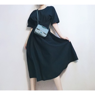 Đầm midi xoè cột dây hàn quốc