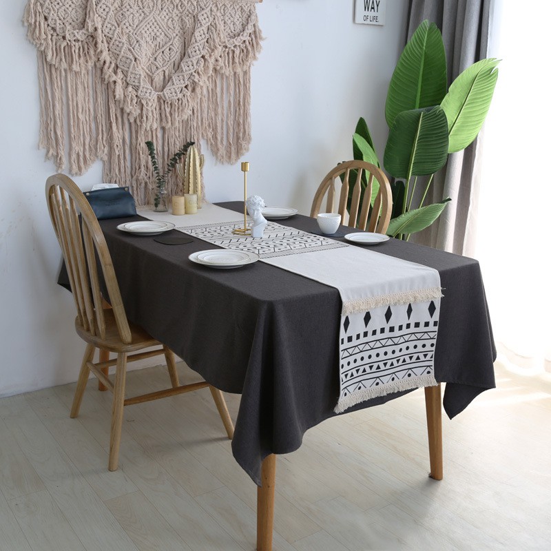 Nordic ins wind Moroccan simple modern tufted Bohemian dining table tea geometric table runner bed tail flag