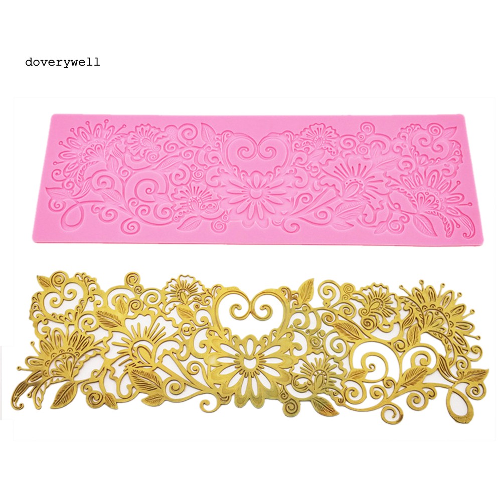 Khuôn Silicone Tạo Hình Làm Bánh Kẹo Hình Ren Hoa Diy