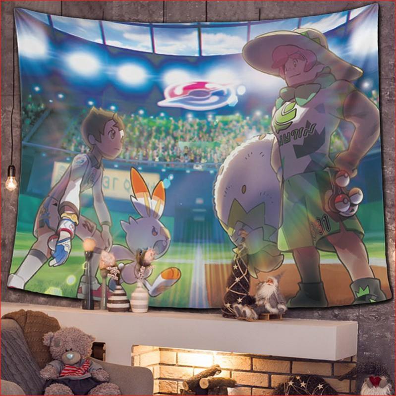 Pokemon 6  Tranh vải treo tường size to tặng móc treo, thảm treo tường decor phòng ngủ đẹp.