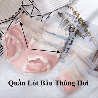 Quần lót bầu cạp chéo THÔNG HƠI KHÁNG KHUẨN có túi zip xịn xò cho bầu cực kỳ dễ chịu thoáng mát QL4