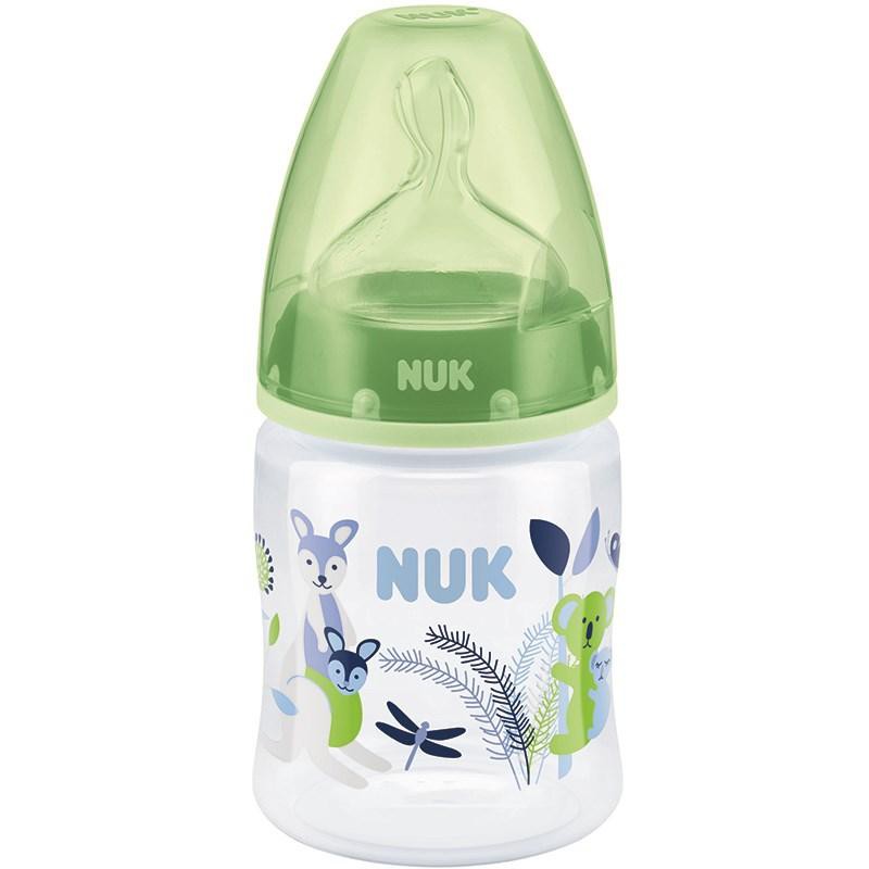 Bình sữa Nuk thủy tinh cổ rộng 120ml silicone BS060