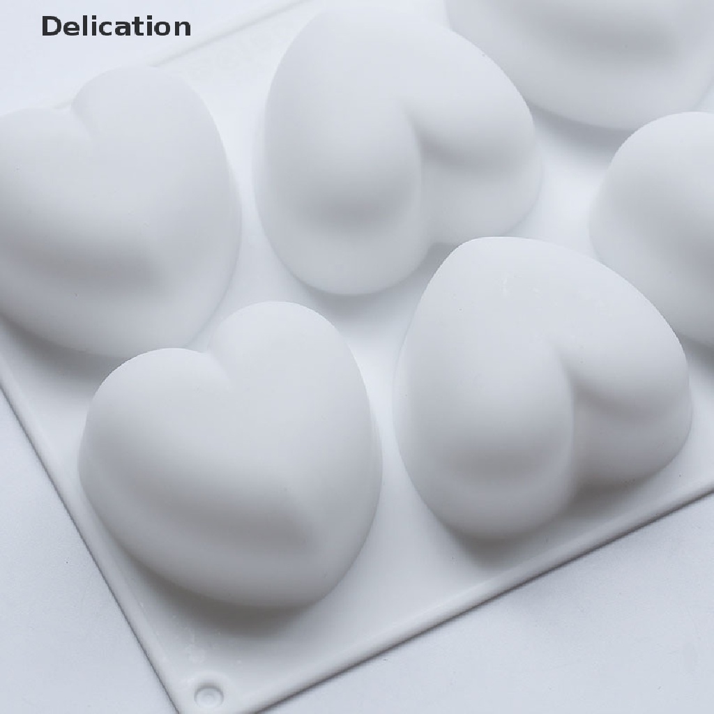 Khuôn Làm Bánh Chất Liệu Silicone Có 8 Ô Trái Tim Dễ Thương