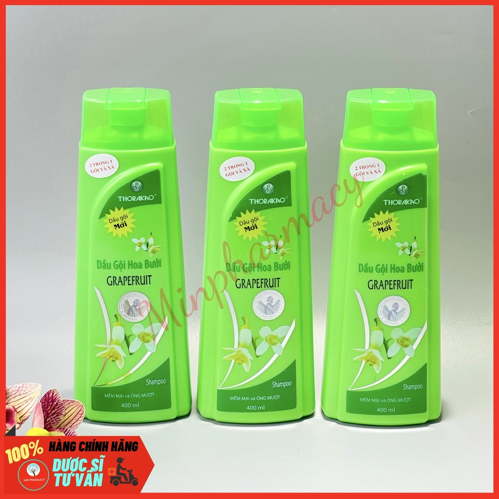 Dầu gội đầu THORAKAO Hoa bưởi/ Bồ kết/ Hà thủ ô/ Chanh sả bạc hà 400ml - Minpharmacy