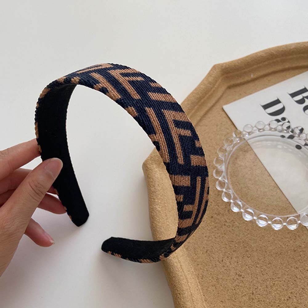 Băng đô bản rộng in chữ phong cách Hàn Quốc cổ điển dành cho nữ rửa mặt