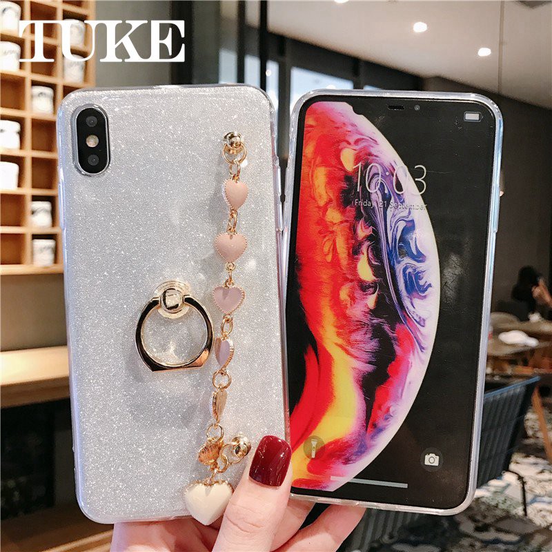 P45  Ốp Lưng Phối Kim Tuyến Nước Kèm Nhẫn Móc Ngón Tay Cho Samsung Galaxy Note 5 8 9 10 Plus Pro 5g On5 On7 S3 S4 Mini