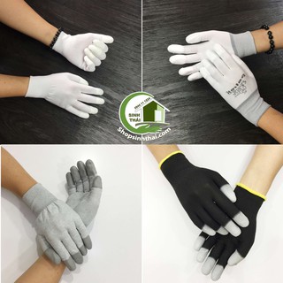 Găng tay, bao tay vải thun phủ cao su đầu ngón