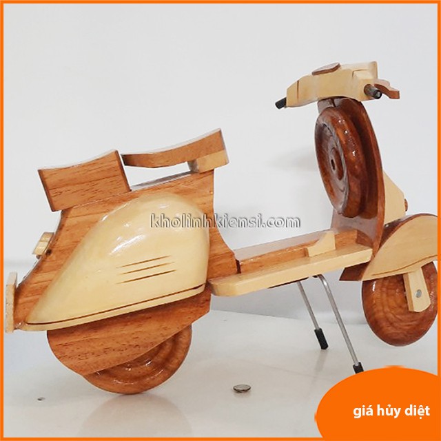 Mô hình xe vespa bằng gỗ, xe máy bằng gỗ chất lượng cao được làm bằng gỗ tự nhiên, 0101 vespa